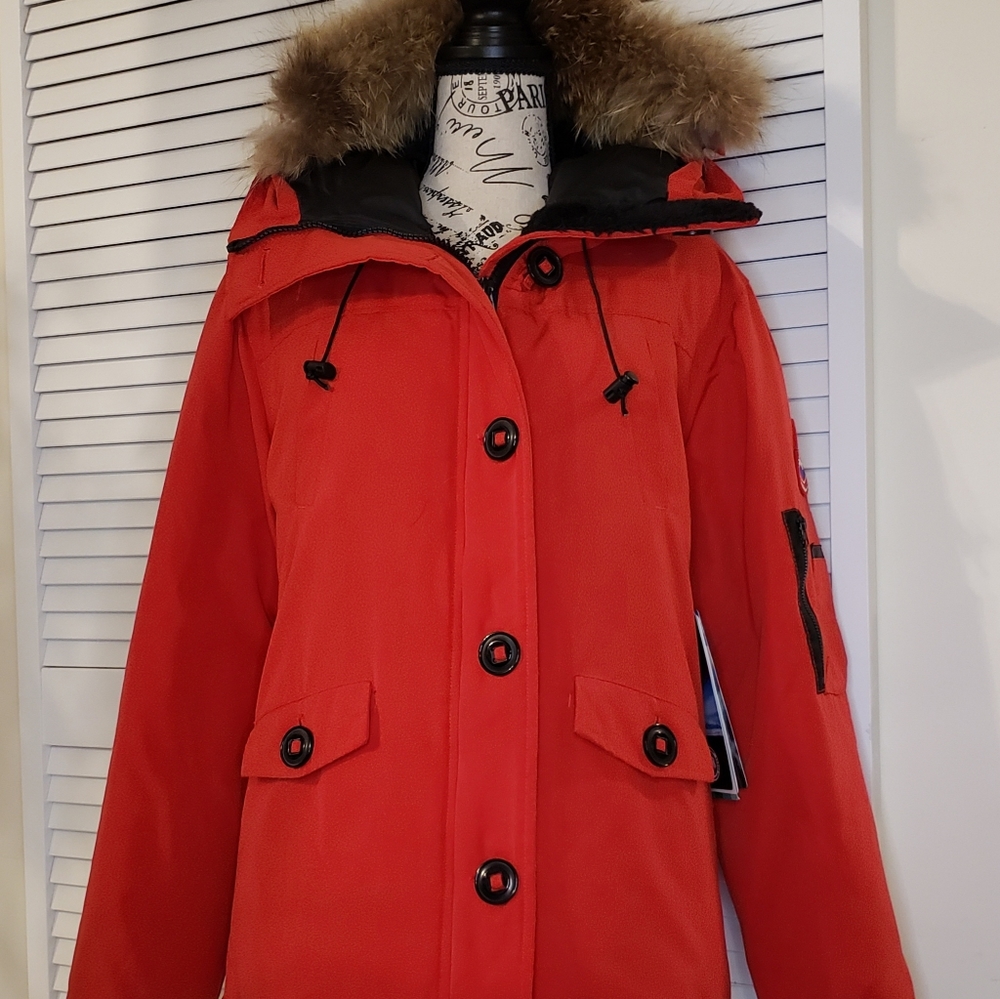 Canadian goose down medium red parka winter coat